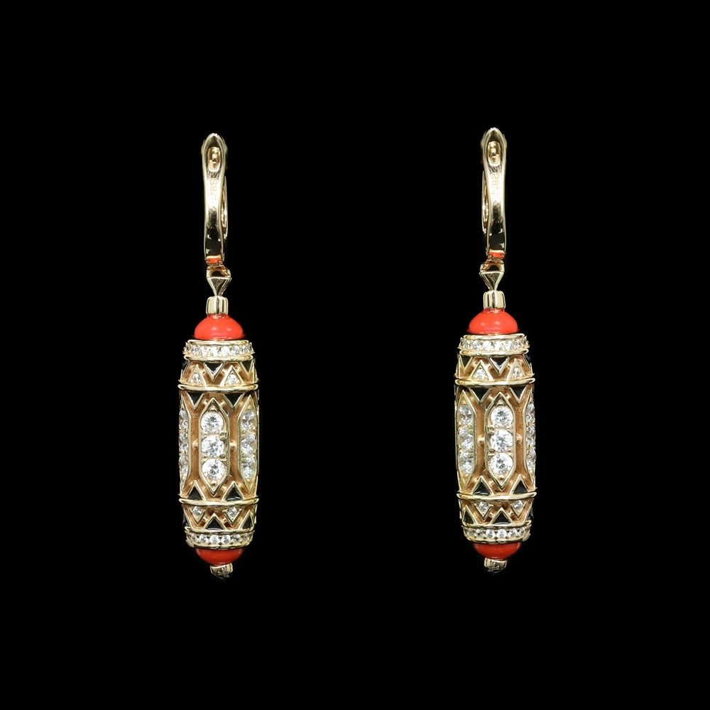 MUSHAN Jewelry Factory S925 Sterling Silver Earrings With Electroplated Gold and Enamel Craftsmanship Are Best Selling