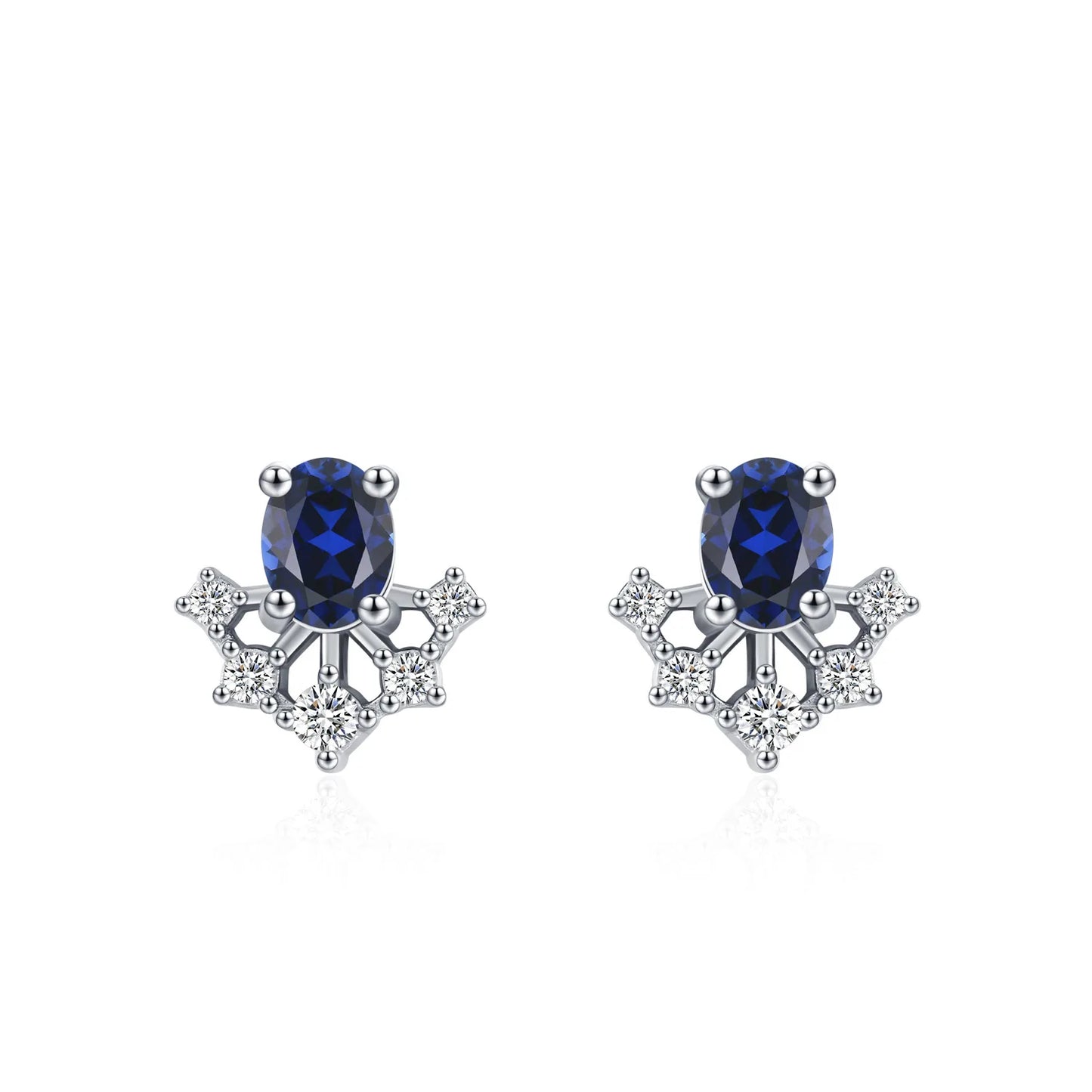 Fashionable 925 Sterling Silver Temperament Sunflower Earring Necklace Minimalist Retro Blue Jewelry Set Gift Set