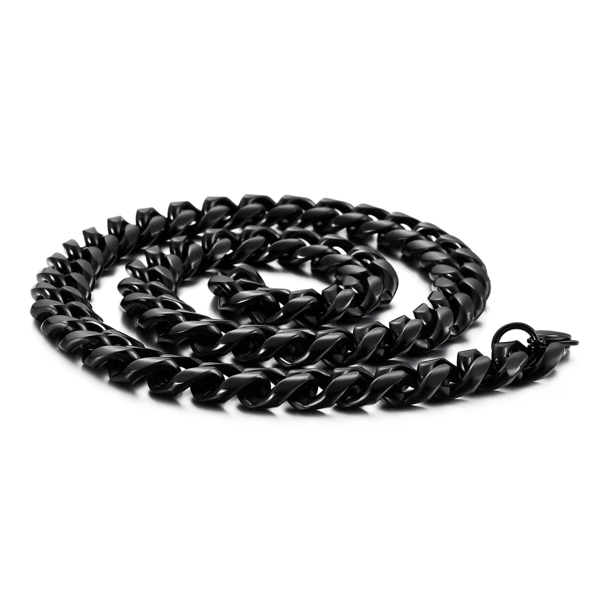 REBEL VIKING Black Stainless Steel Rope Chain Necklace