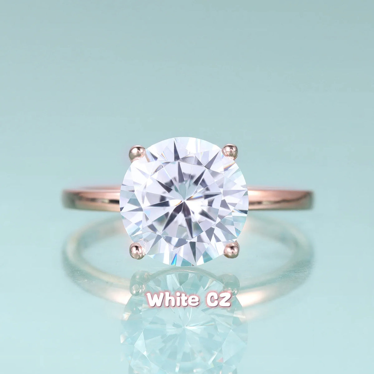 ArtistA Abiding Classic 4 Prong Round Brilliant Cut 9MM Big Gemstones 925 Silver Womans Solitaire Rings for Wedding Engagement