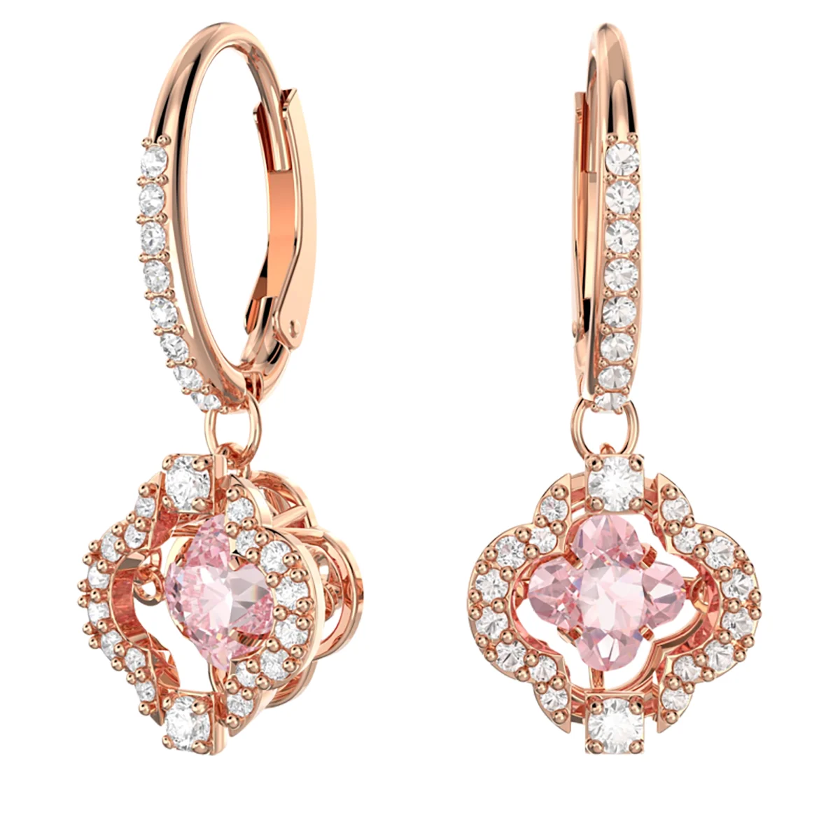S&S Luxury Vintage Brass Zircon Sparkling Drop Earrings Elegant High-End Jewelry for Women for Parties & Special Occasions