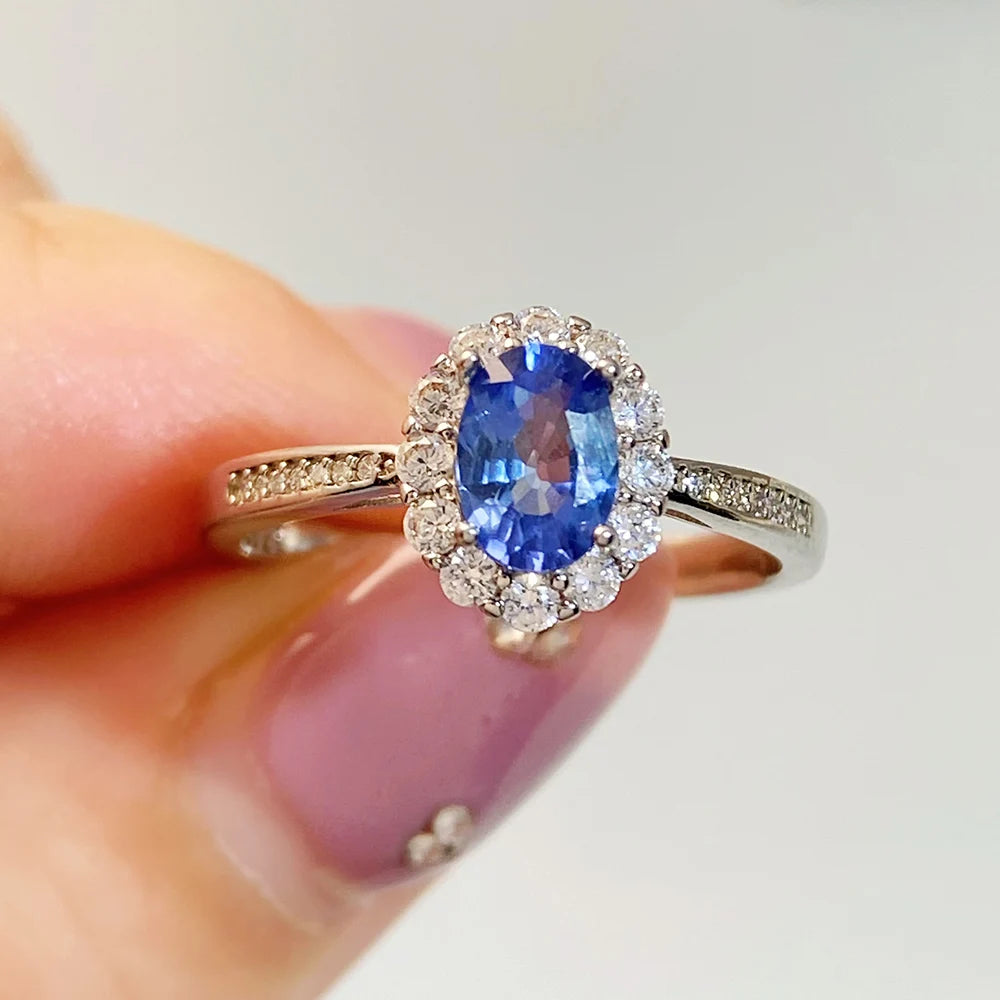 Gioiellieri Natural Tanzanite Ring for Engagement with 925 Sterling Silver December Birthstone Blue Gemstone Fine Jewelry Luxury Wedding