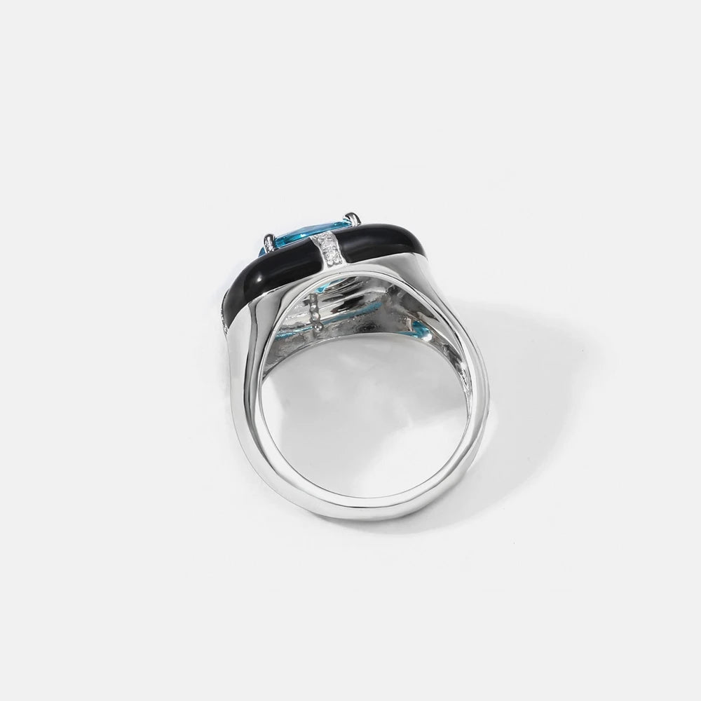 MUSHAN Jewelry Factory S925 Silver and Enamel Ring Versatile Accessory for Women Exudes High-End and Light Luxury Style