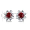 Gemfiori S925 Silver Lab-Grown Diamond Round Cut Ruby Trendy Drop Earrings for Wedding & Party
