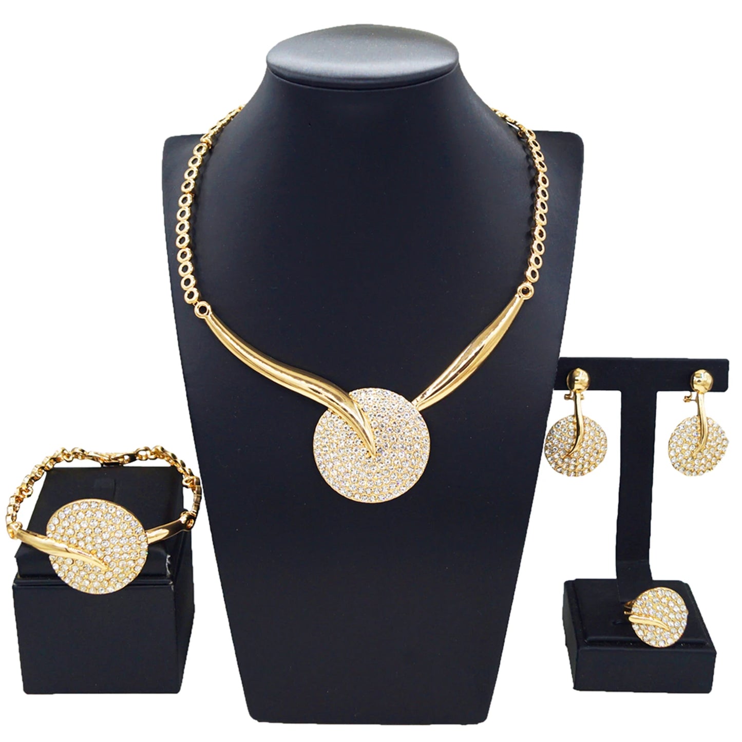 Zhuerrui Customized African Gold Jewelry Sets Simple Silver Bead Necklace Jewelry Set High Quality Bridal Wedding Gift HC23192