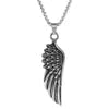 Wholesale Punk Rock n Necklace Zinc Alloy Wing Pendant Necklaces Men Jewelry Stainless Steel Chain