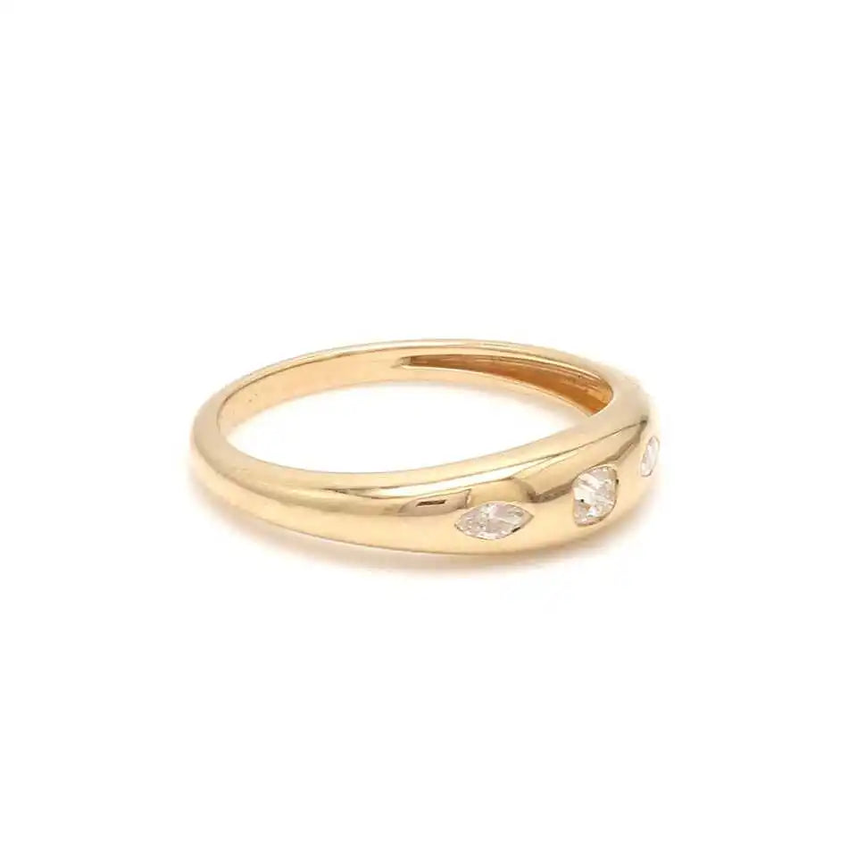 Fine Jewelry Luxury Diamond Rings 14k Gold Rhodium Plated Karat Certified Chunky Design Women's Bridal Accessories High End