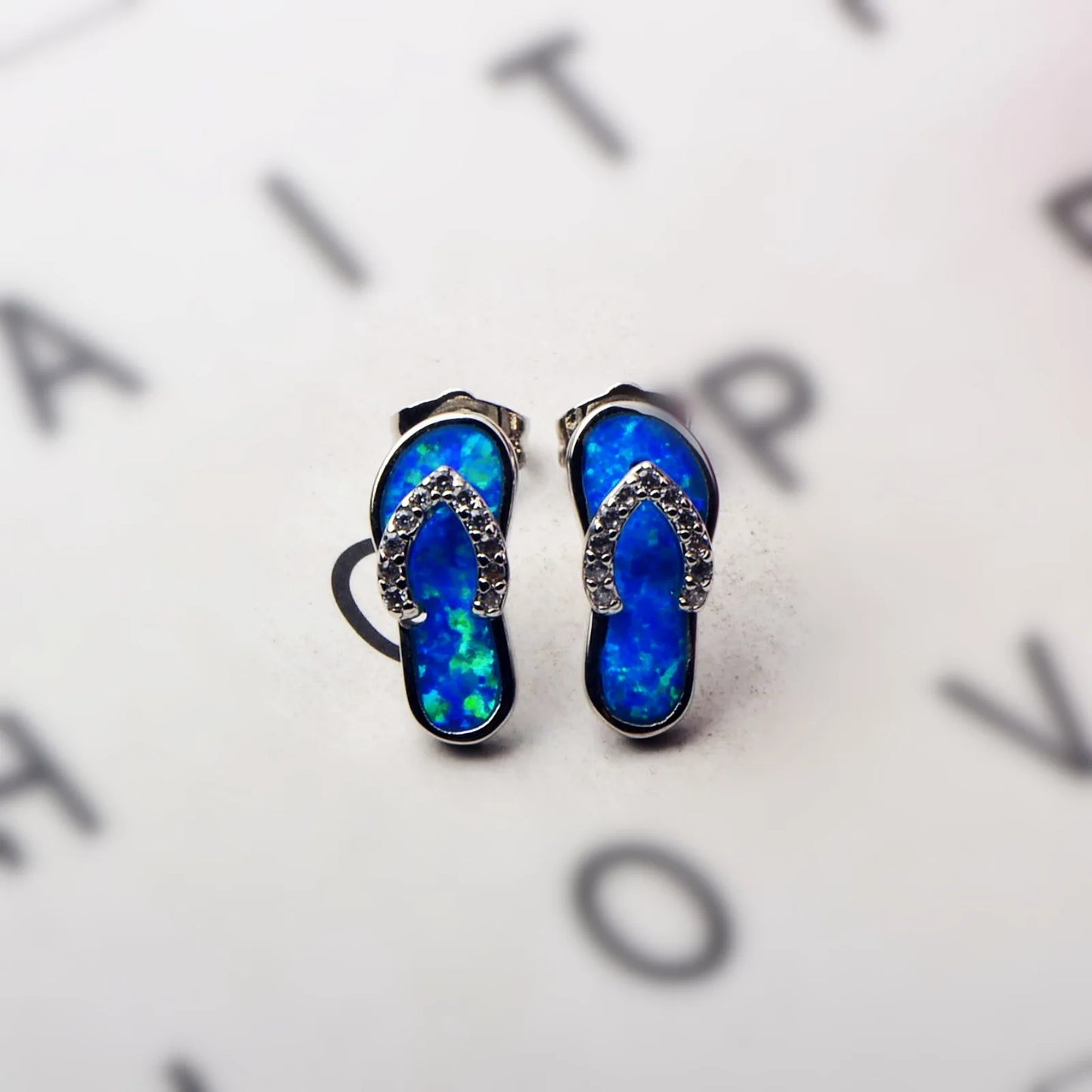 Jewelry for Women Bohemian Plant Floral Cluster Silver Plated  Opal Slippers Stud Earrings