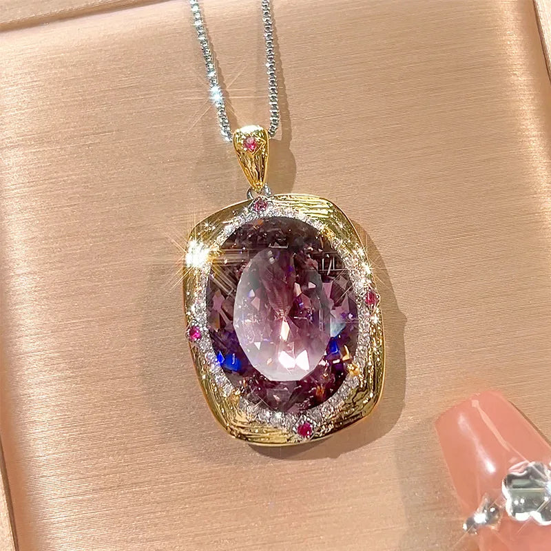 Gemfiori New Palace Style Necklace with High-end Temperament Retro Set Ring Earring Pendant Design