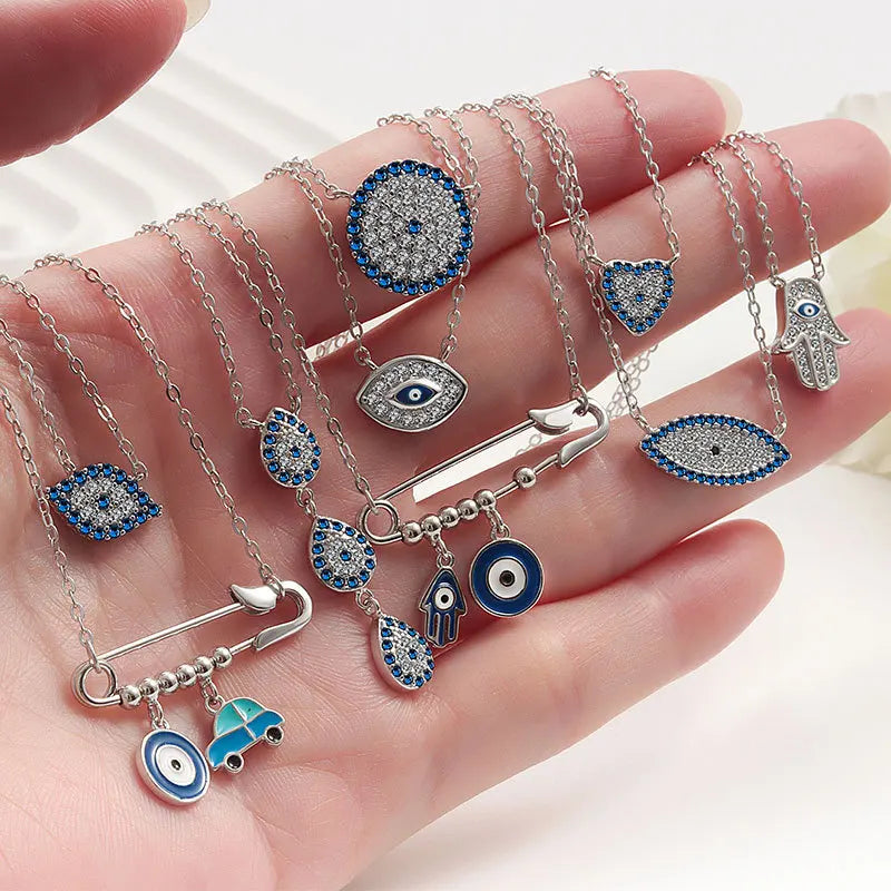 REDheart Gemfiori New Hot 2025 Fine Jewelry 925 Sterling Silver Hip-hop Eye Jewelry Set Personalized Design Unique Necklace Jewelry