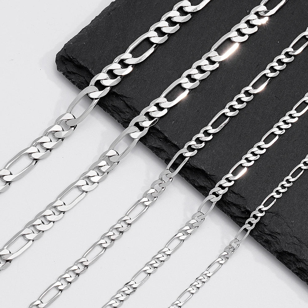 S&S Diamond-Cut Figaro Chain Necklace | 925 Sterling Silver | S&S