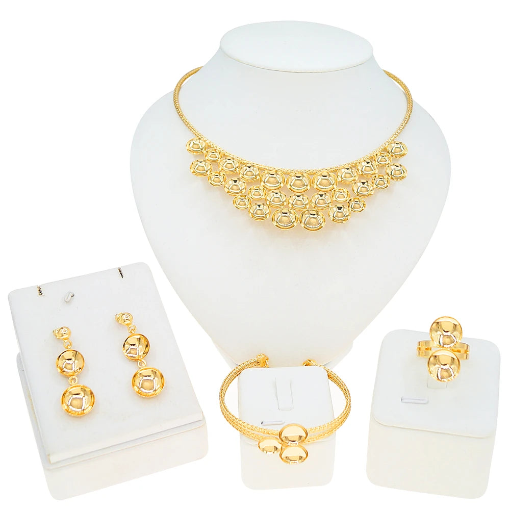 Zhuerrui Italiano Gold Designs Women Jewellery Set Party Fine Costume Jewelry Set Luxury Big Necklace Jewellery Sets X0010530