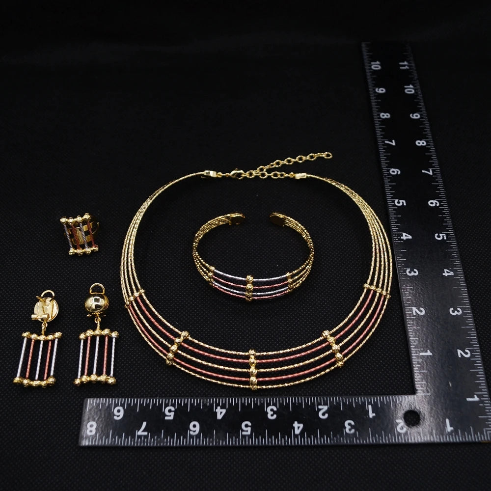 Italian Jewelry Set Alloy Brazilian Jewelry Sets Wedding Party Pendant Necklace Bracelet Ring Earrings Jewelry Set  HS2604925