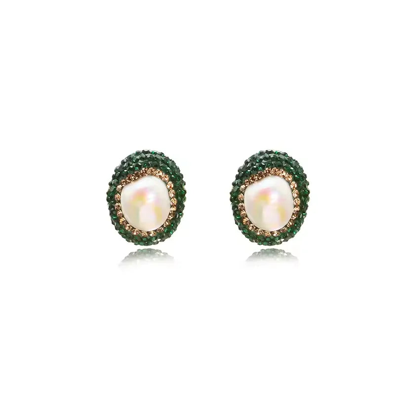 GLSEEVO Natural Freshwater Baroque Bordered Earrings Korean Style Women Luxury Jewelry Fashion Ladies and Girls Gift