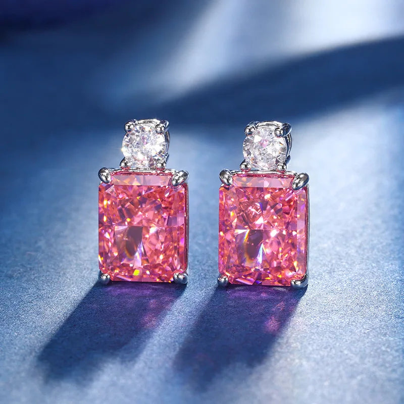 Gemfiori Summer New Product Water Chestnut Pendant High-end Fashion Light Luxury Zircon Ring Earring Set Accessories