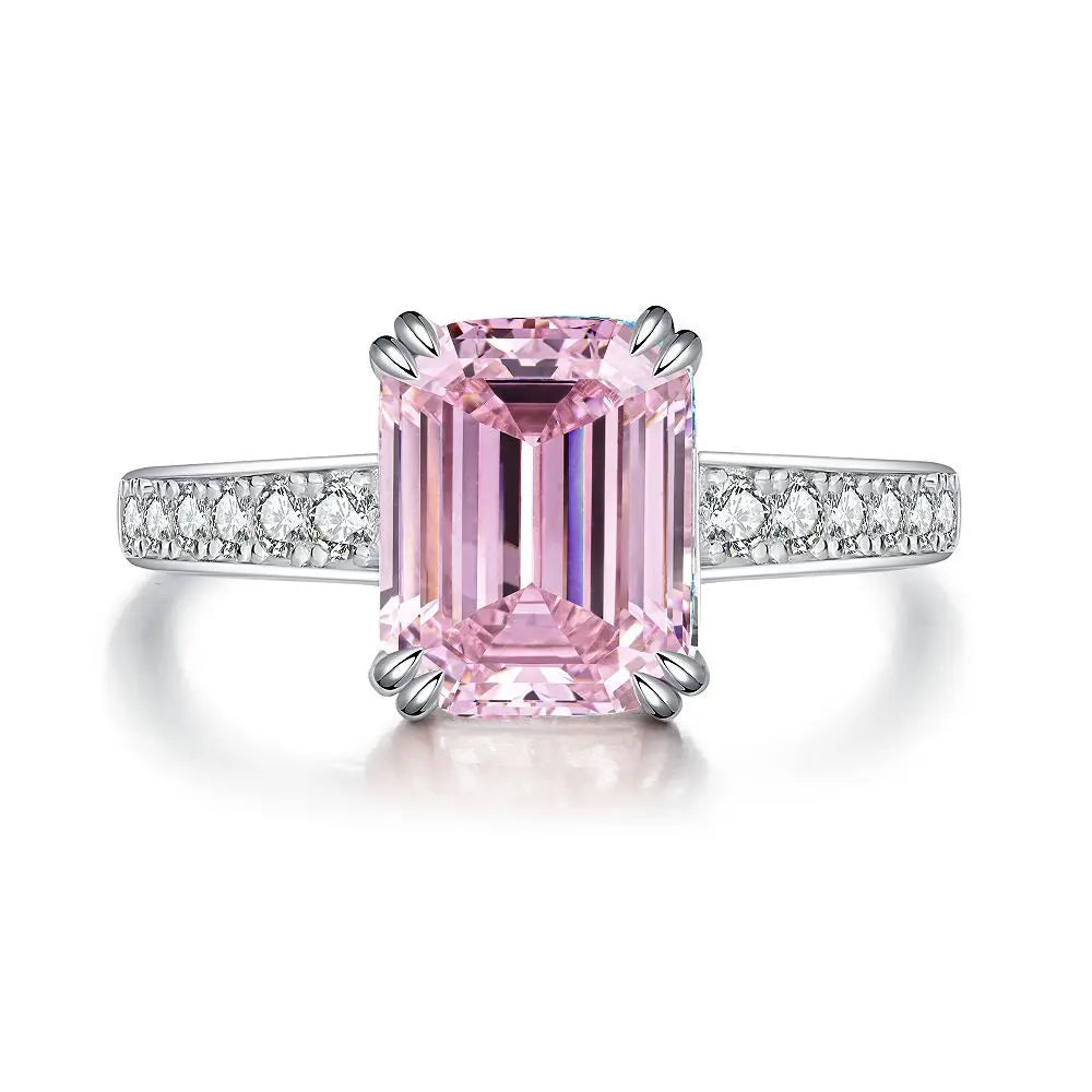 Wholesale Waterproof 5A 8A Pink Cubic Zirconia Rings 925 Sterling Silver OEM ODM Custom Factory Direct Ring Jewelry Manufacturer