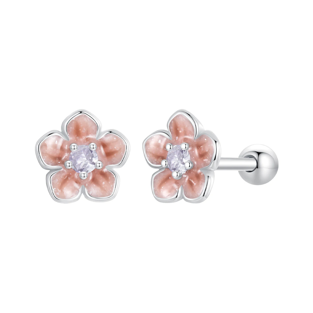 S&S 925 Silver Nature Earring & Ring Set – Butterfly, Cherry Blossom & Kingfisher – Platinum Plated – Collection