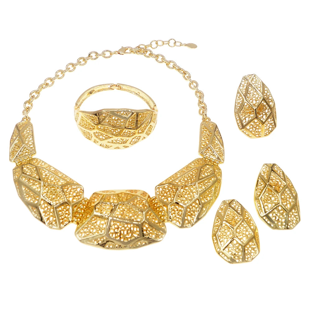 Zhuerrui Luxury Italian Ladies Butterfly Jewelry Set Brass Brazilian Gold Necklace Jewelry Nigerian Ladies Jewelry Set H00523