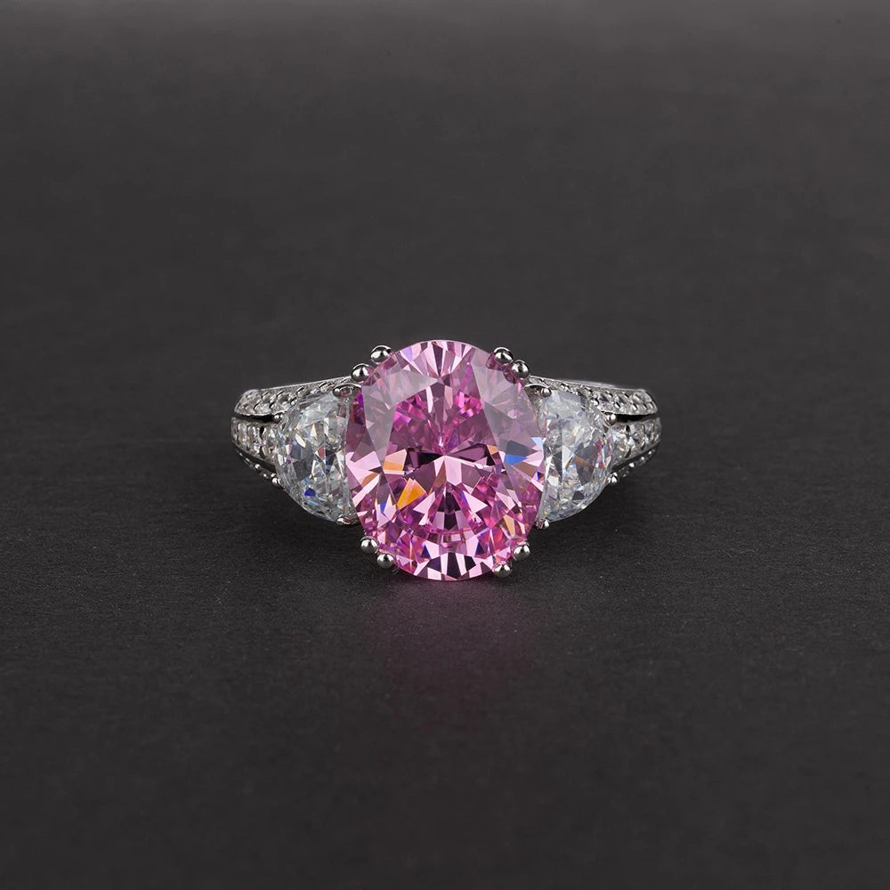 MUSHAN Jewelry Factory Oval 9*11 Imitation Gemstone Ring 925 Silver Simple and Versatile Ring