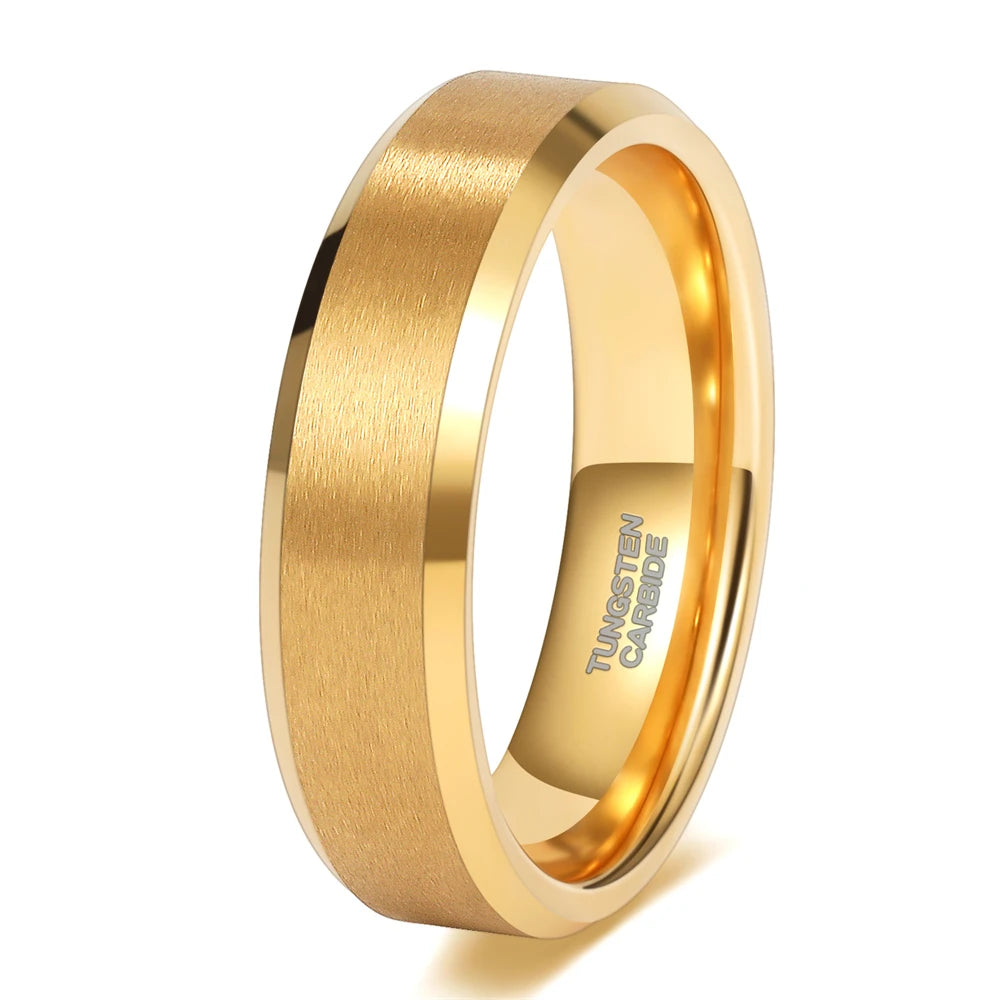 REBEL Brushed Gold-Plated Tungsten Carbide Ring