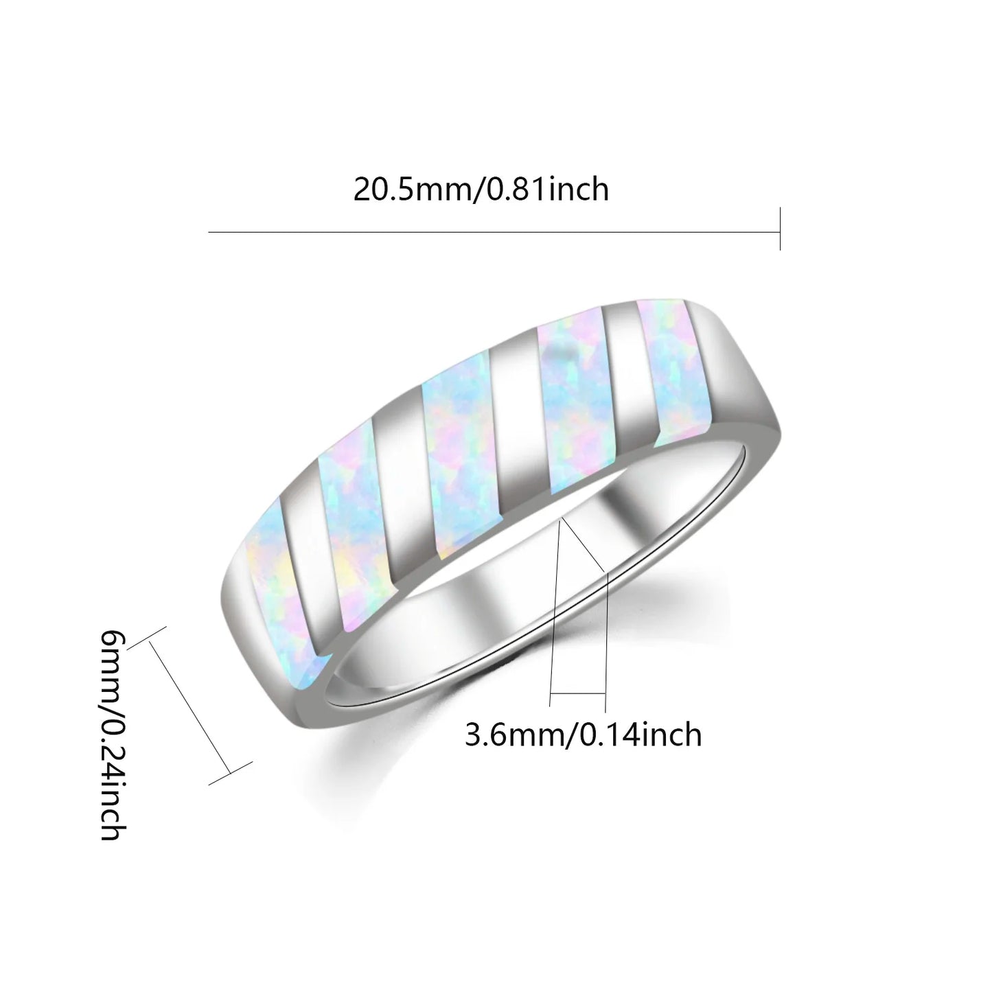 Iridescent Gem Stainless Steel Band | Dainty Daily Wear Jewelry for Women Trendy Style