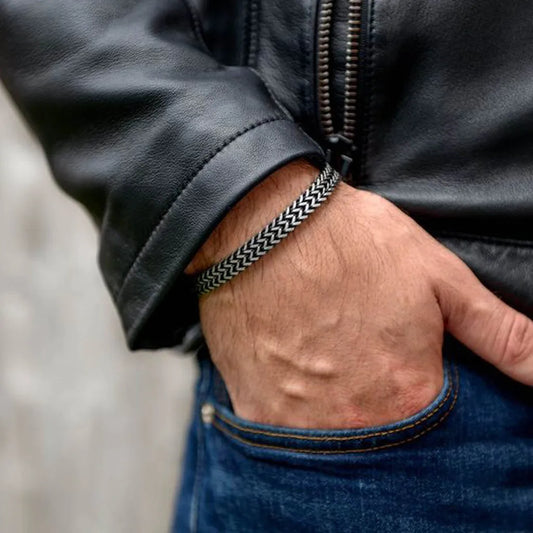 Stylish Stainless Steel Foxtail Chain Bracelet for Men Double Franco Link Chain Bracelets Jewelry