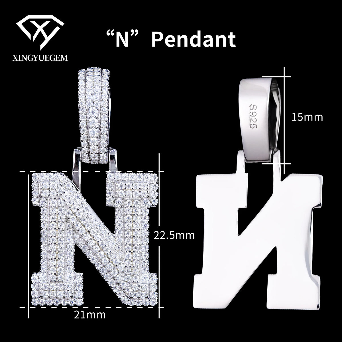 ArtistA Custom Hip Hop Fine Jewelry 925 Sterling Silver White Gold Plated GRA Certified Brilliant Cut Moissanite Pendant