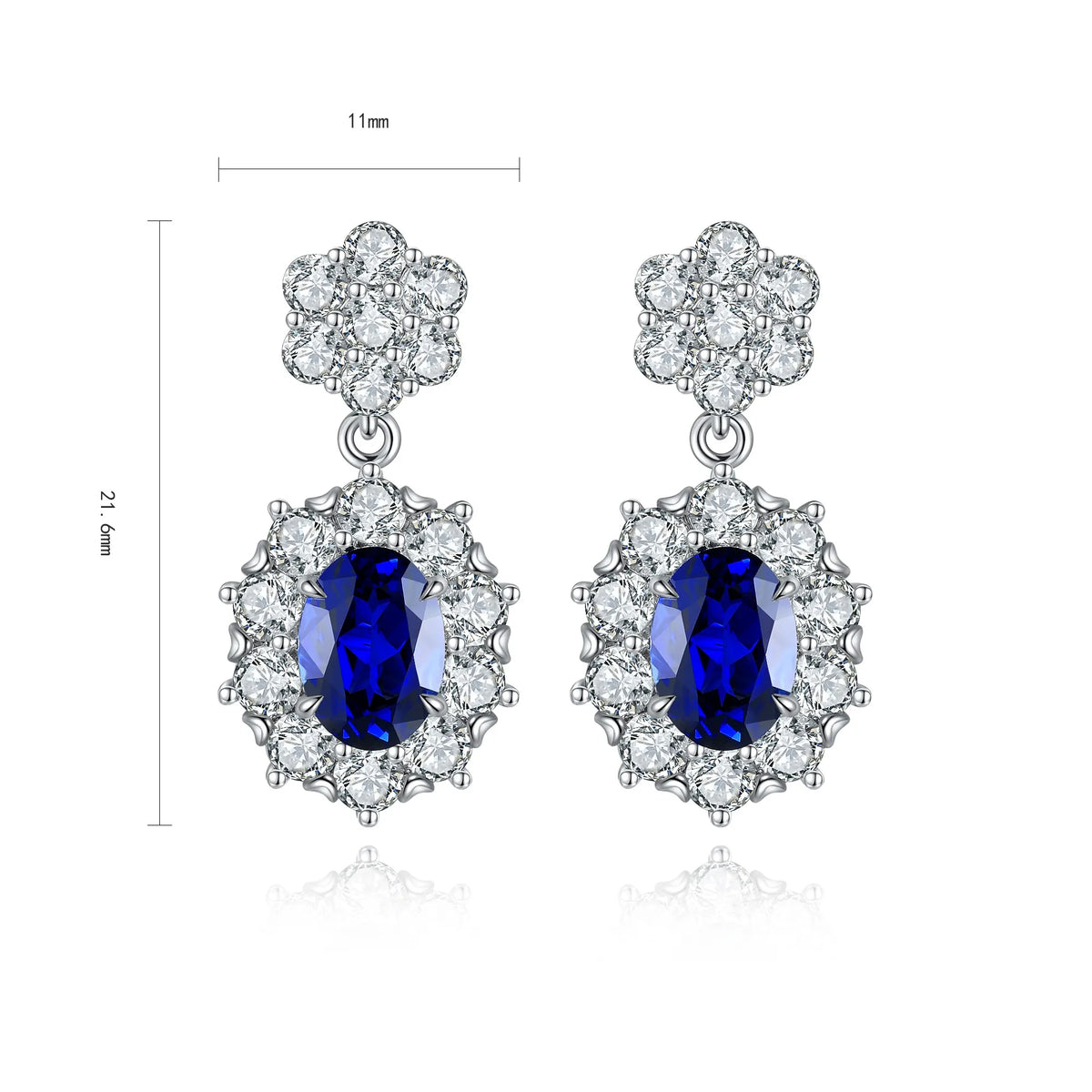 Gemfiori Anster High Quality S925 Lab Grown Sapphire Earring Stud Dainty Gemstone Stud Earrings for Women Daily Wear Gift