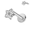 S&S ASTM F136 Titanium Labret Stud | Zircon | 83 Designs | Titanium & Gold