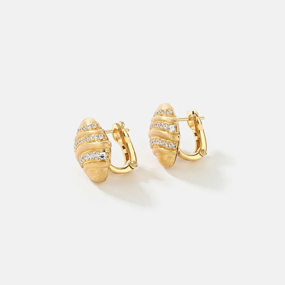 MUSHAN Jewelry Factory 925 Sterling Silver Stud Earrings High Carbon Diamond Electroplated Gold Cross Border Bestseller Jewelry