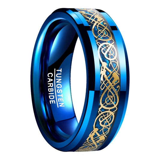 NEWLiFE REBEL Focus Peak 8mm Dragon Ring in Tungsten