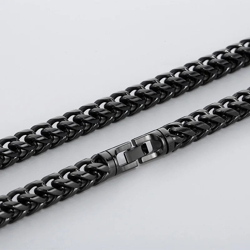 REBEL 650mm Fashion Gold/Silver/Black/Blue/Rainbow Stainless Steel Herringbone Chain Link Necklace