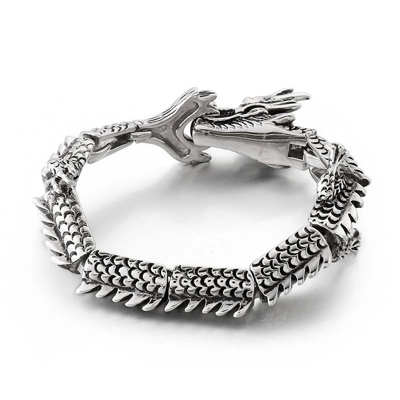KALEN Fashion Domineering Bracelet Retro Friendship Animal Men's Charms Stainless Steel Dragon Bracelets Bangles