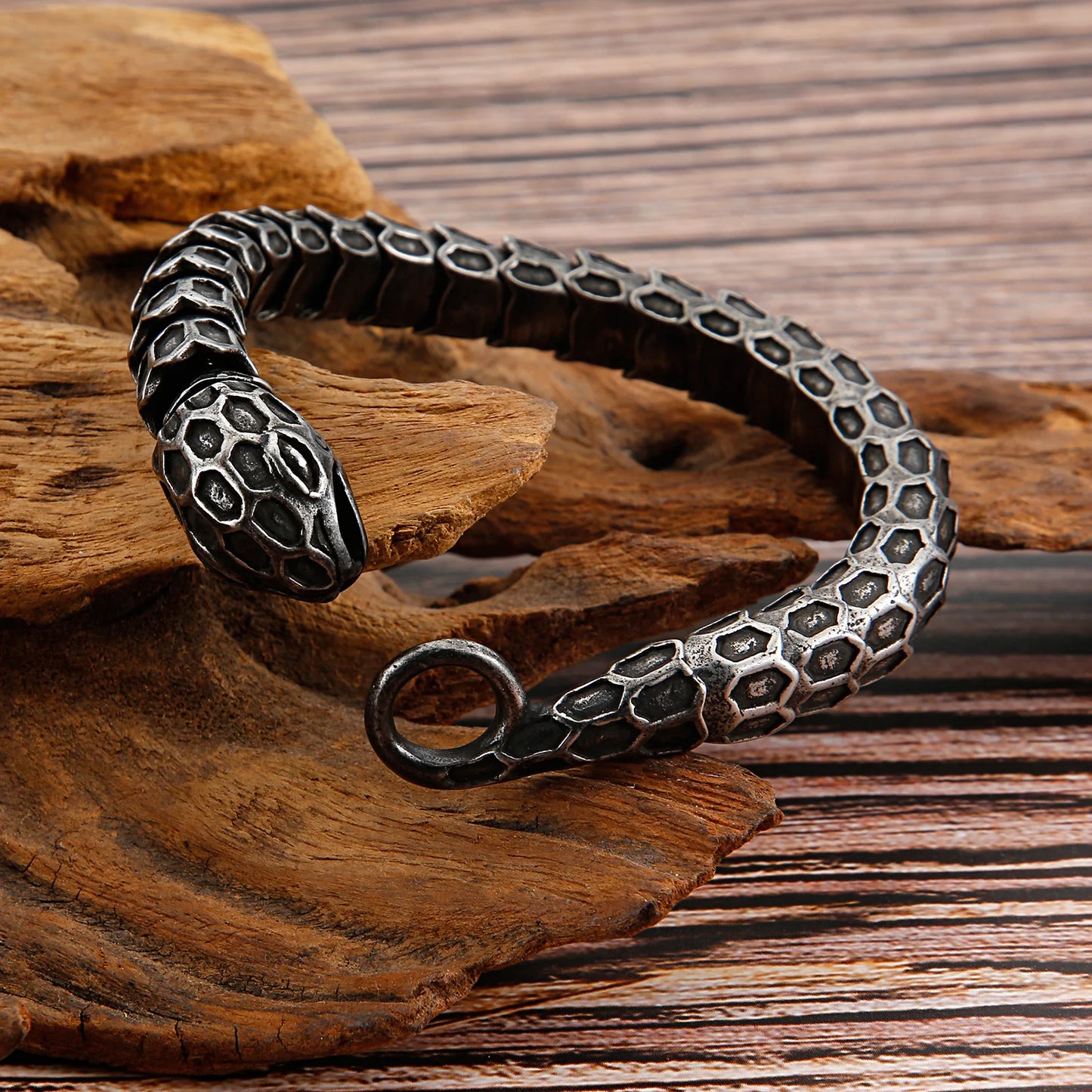 KALEN Populous Punk Snake Bracelet Links Bangle Stainless Steel Fashion Bracelets for Men