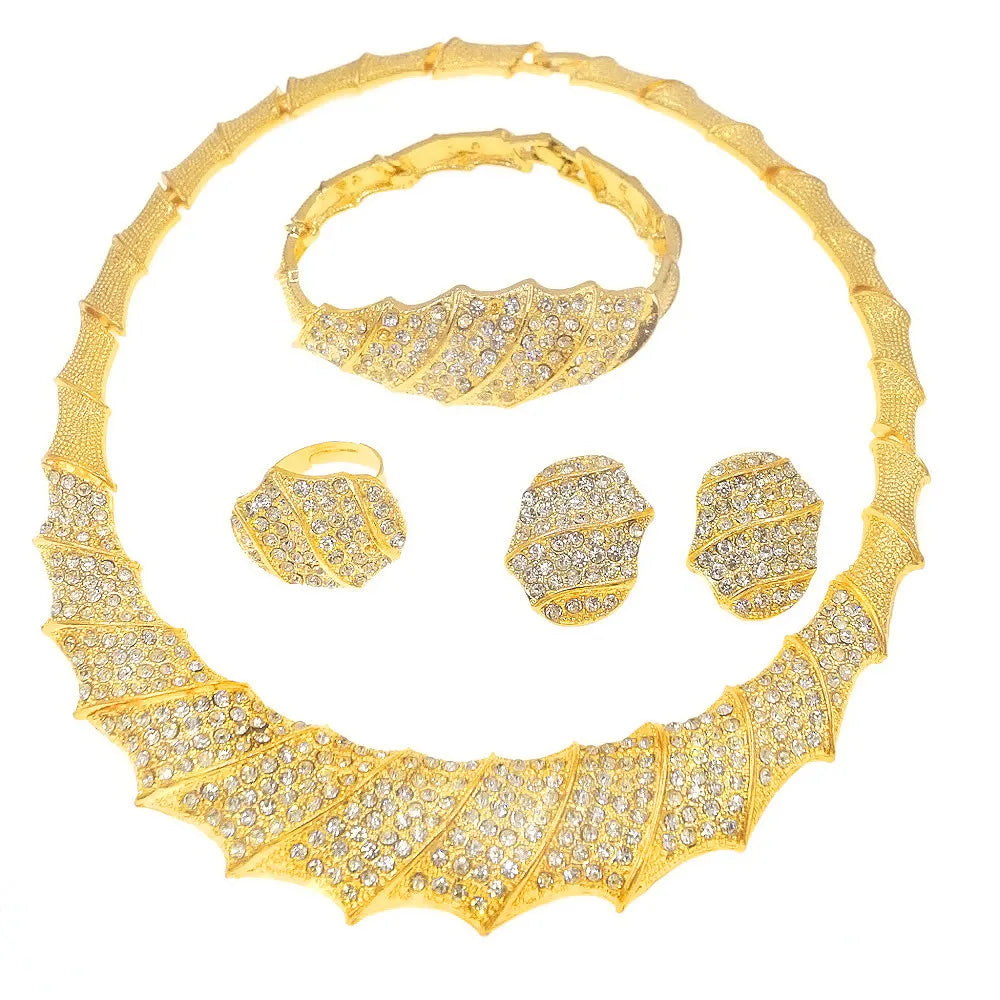Zhuerrui Leopard Italian Gold Design Jewelry Set Premium Good Quality Wholesale Jewelry Women Wedding Party Gifts HC10029