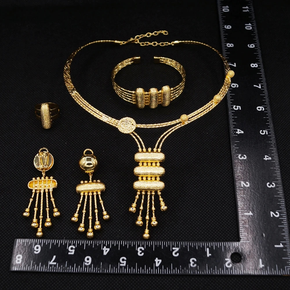 Italian Jewelry Set Alloy Brazilian Jewelry Sets Wedding Party Pendant Necklace Bracelet Ring Earrings Jewelry Set  HS2601425