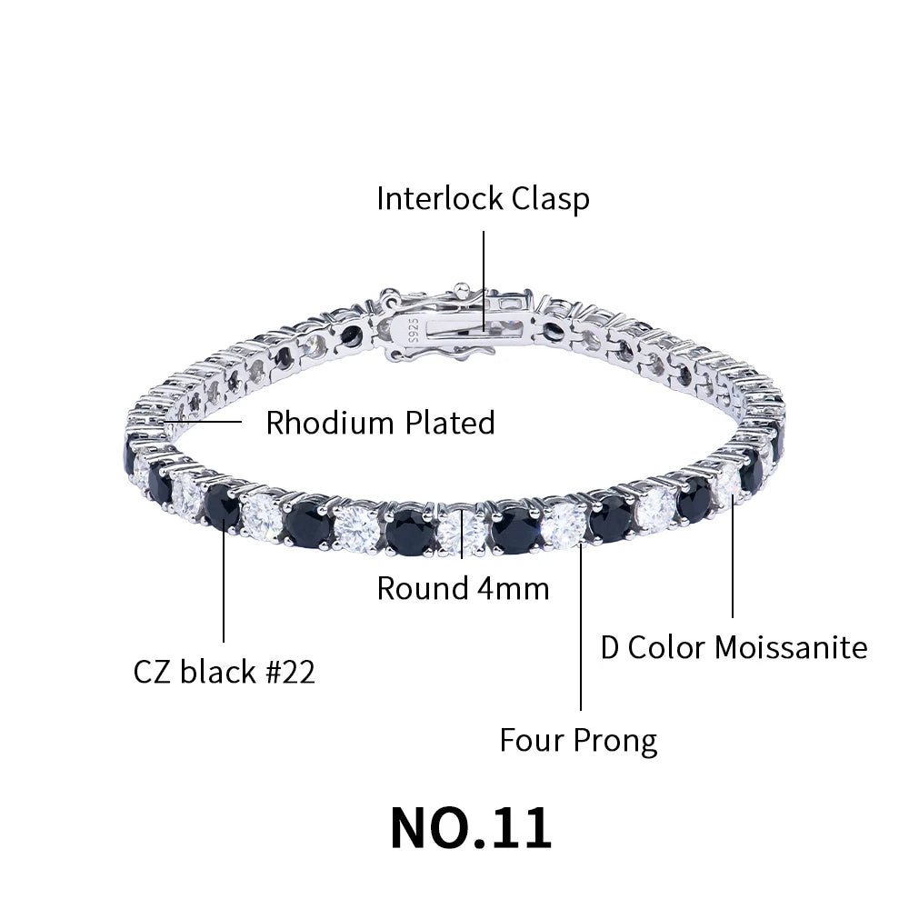 Wholesale Custom Women's Designer Gemstone Luxury 925  Silver Lab Grown Diamond Moissanite Cubic Zirconia Tennis Bracelet