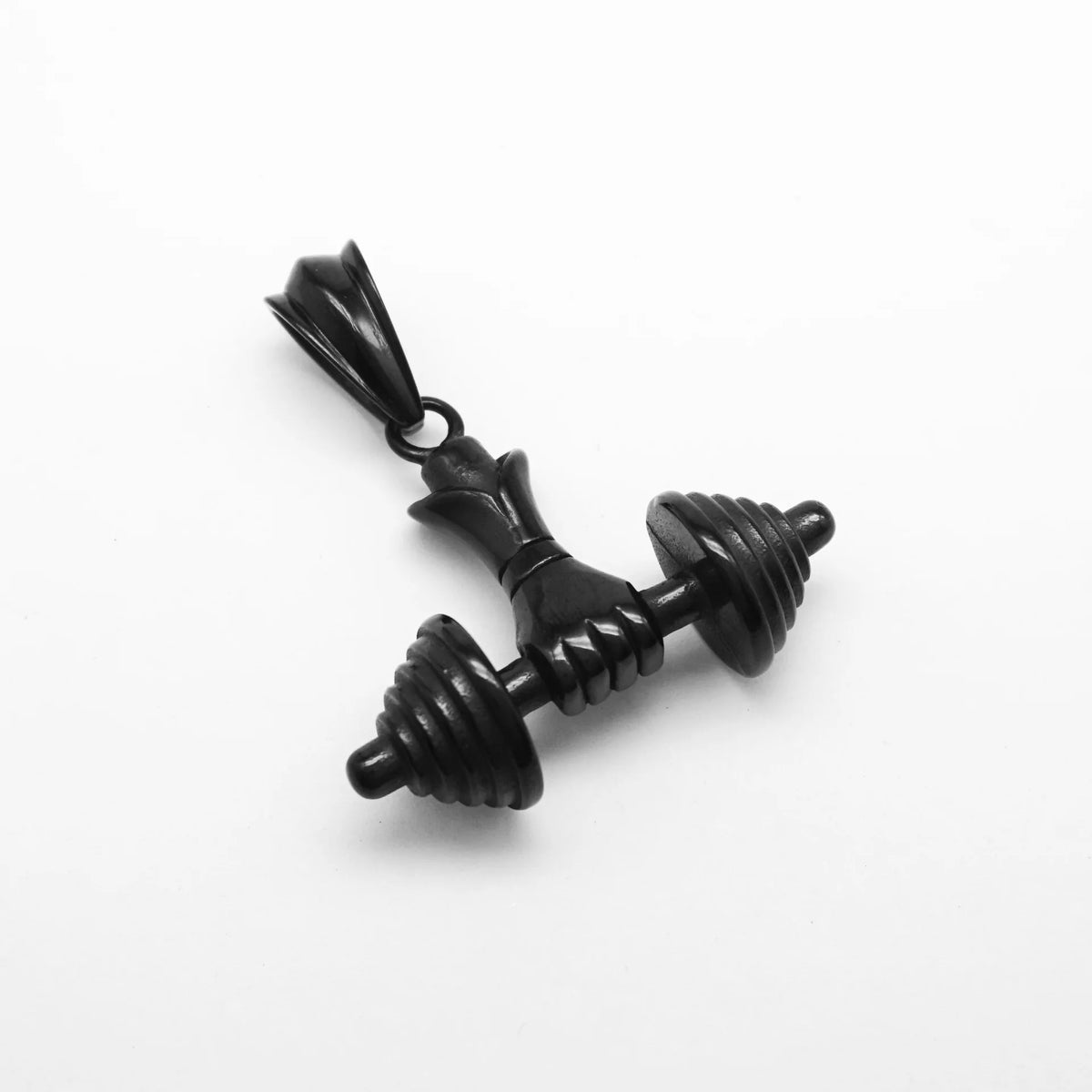 Hip Hop Fitness Handheld Dumbbell Waterproof Stainless Steel Fashion Pendant Necklaces Gold Plated for Male Man Men Wholesale