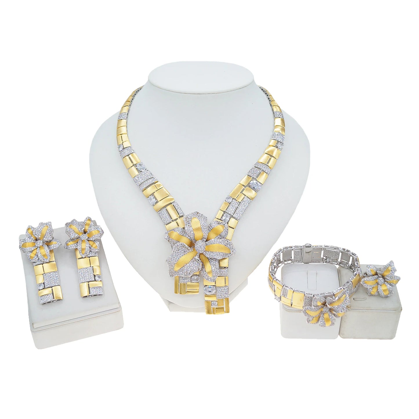 Zhuerrui Dubai Couples Dating Jewelry Set Design Sense Chain Gold Plated Romantic Nigerian Ladies High-end JewelryHZ24009196