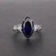 MuShan Jewelry Factory S925 Silver High Carbon Diamond Ring European and American Wish Simple 3 Carat Eye 8*14 Women Ring