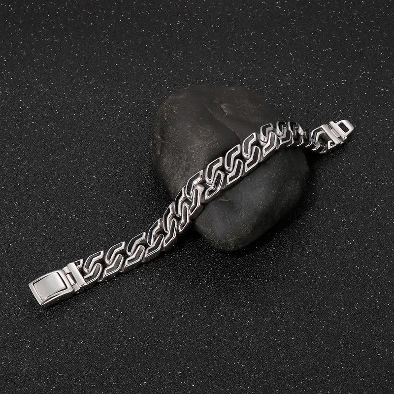 KALEN Classic Stainless Steel Hand Chain Bracelet Links Bracelets Bangle