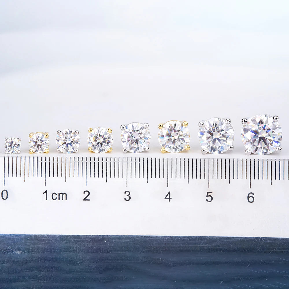 Oem & Odm Factory Wholesale Gra Hip Hop Jewelry Men Women Vvs Moissanite Diamond Sterling Silver 925 Screw Back Stud Earrings