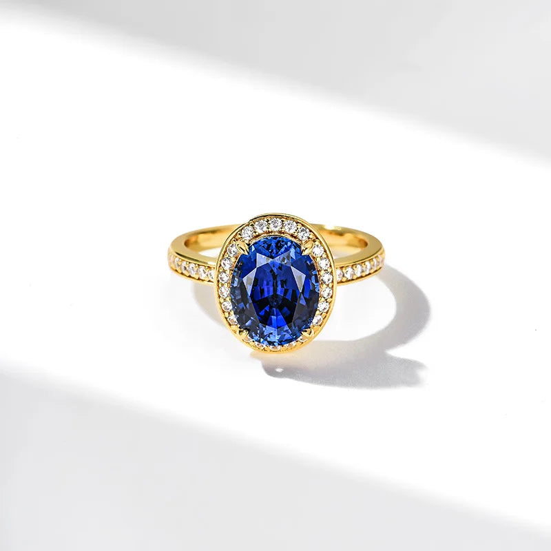 ArtistA 925 Sterling Silver Minimalist Infinity Ring Lab Grown Blue Sapphire Ring