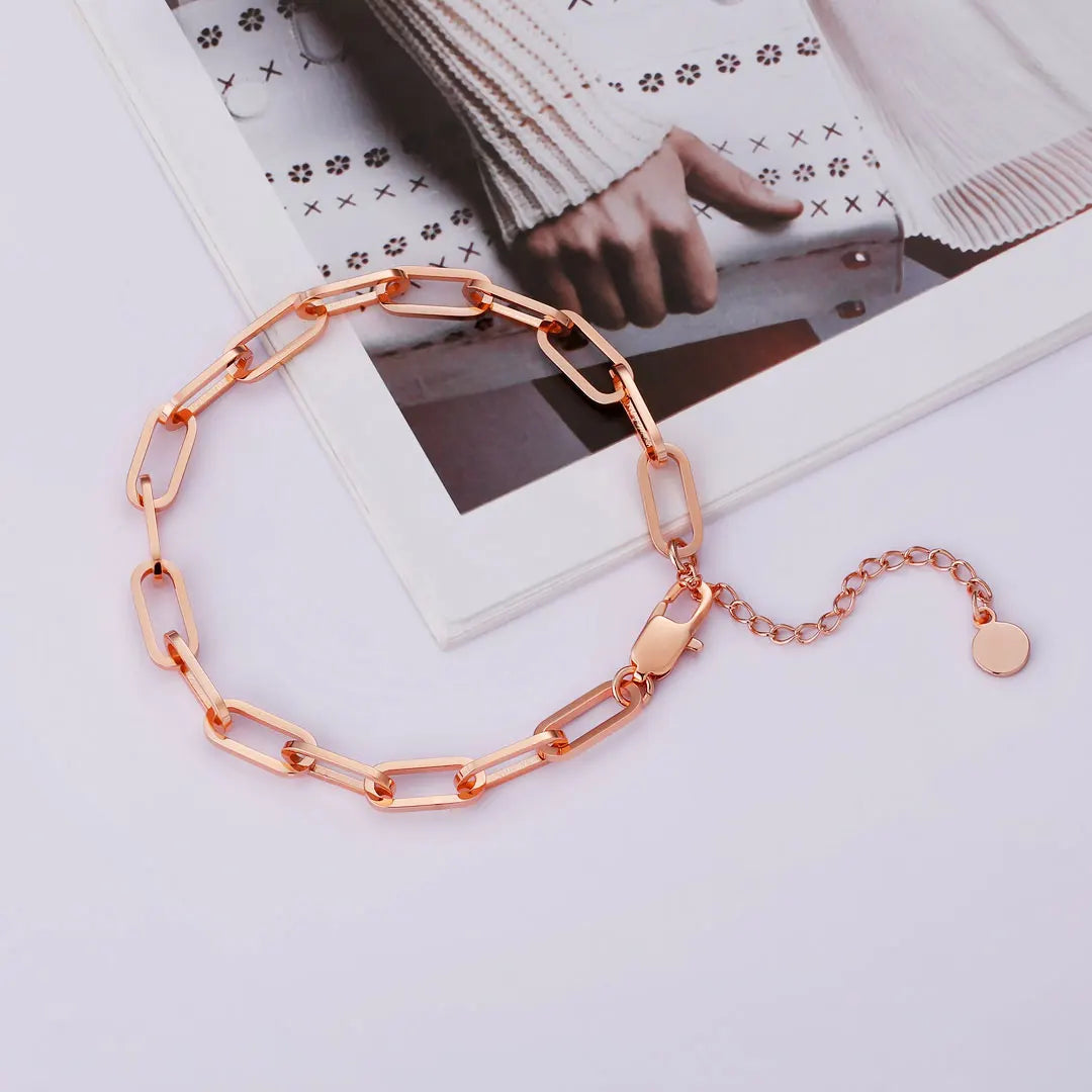 New Design Ladies Sexy Hotwife 6mm Paper Clip Anklet Sets Thin Gold Foot Jewelry Bracelet Link Women Stainless Steel Anklet