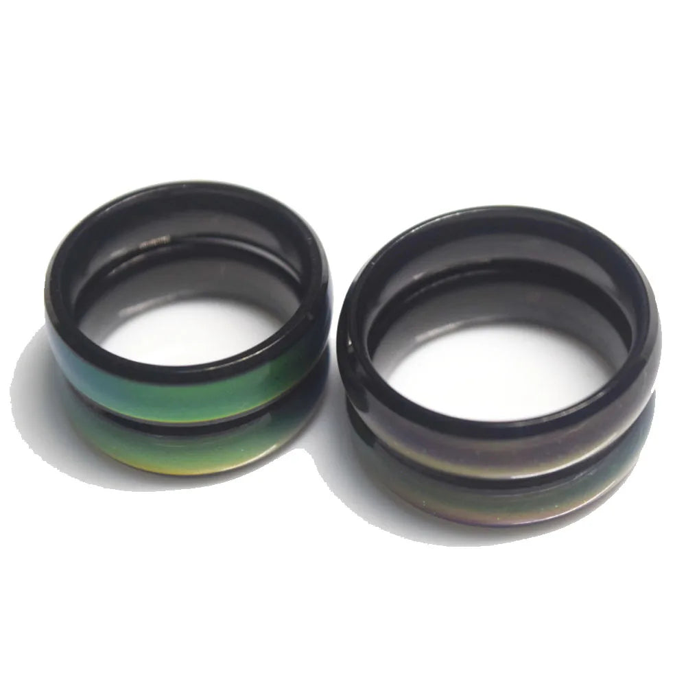 Stainless Steel Mood Ring Colors Changes As Temperature Changing Finger Rings
