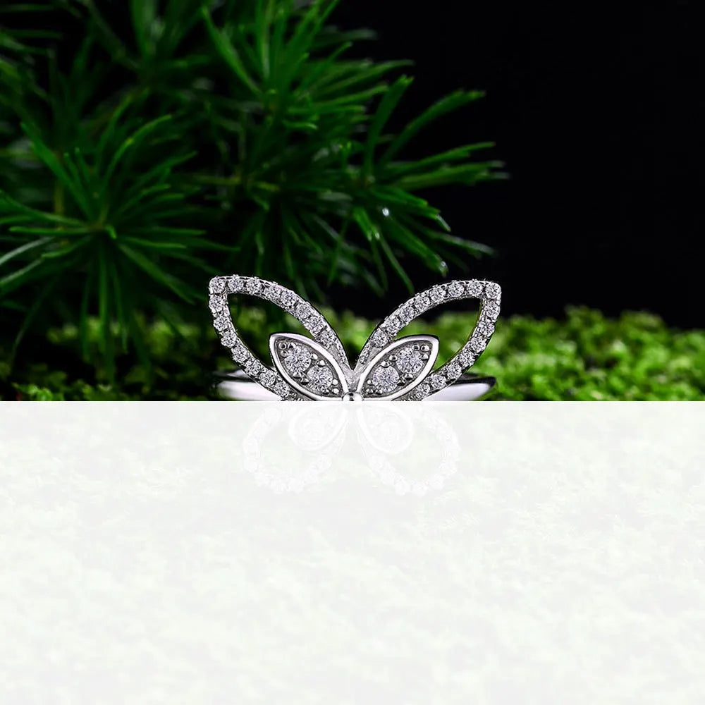MuShan Jewelry Factory Cross Border Bestseller 925 Silver High Carbon Diamond Platinum Plated Luxury Pave Setting Anniversary