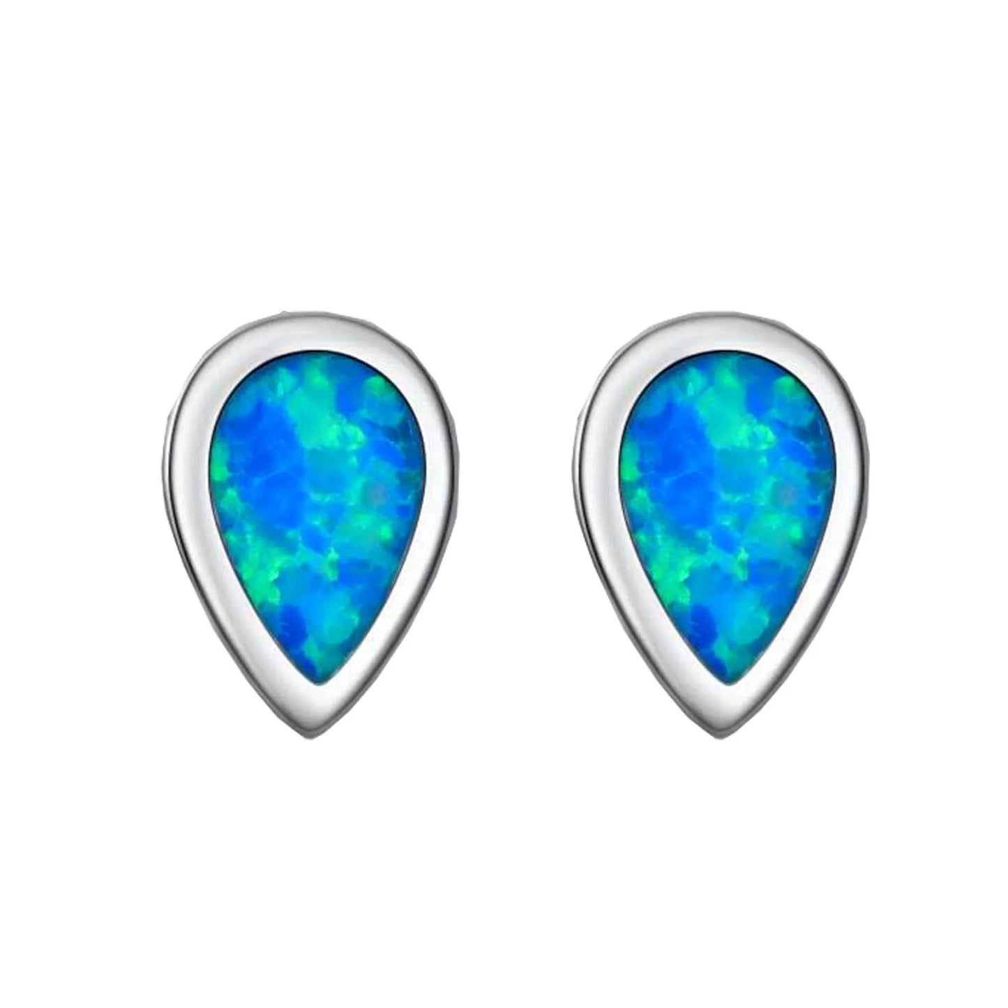 Dainty Blue Opal Teardrop Earrings  Cute Fairy Inspired Jewelry Bulk Supply for Women
