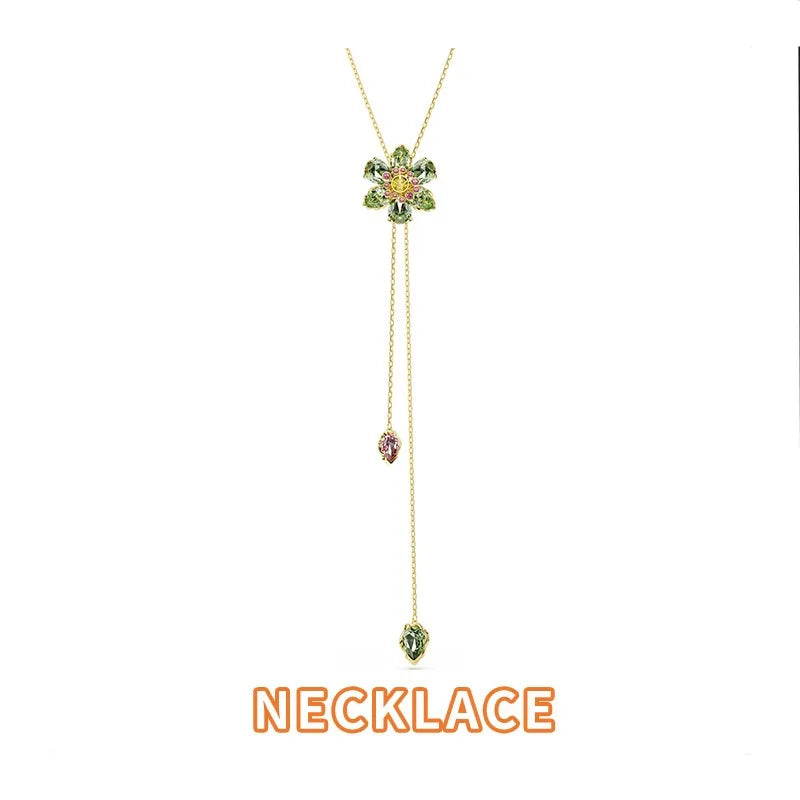 XOTICA Austria Multicolored Series High-Quality Flower-Shaped Crystal Jewelry Set, Jewelry