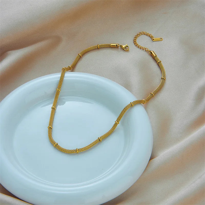 Gold Chain Necklace & Bracelet Jewellery Set | The Essential Foundation Luxury Set