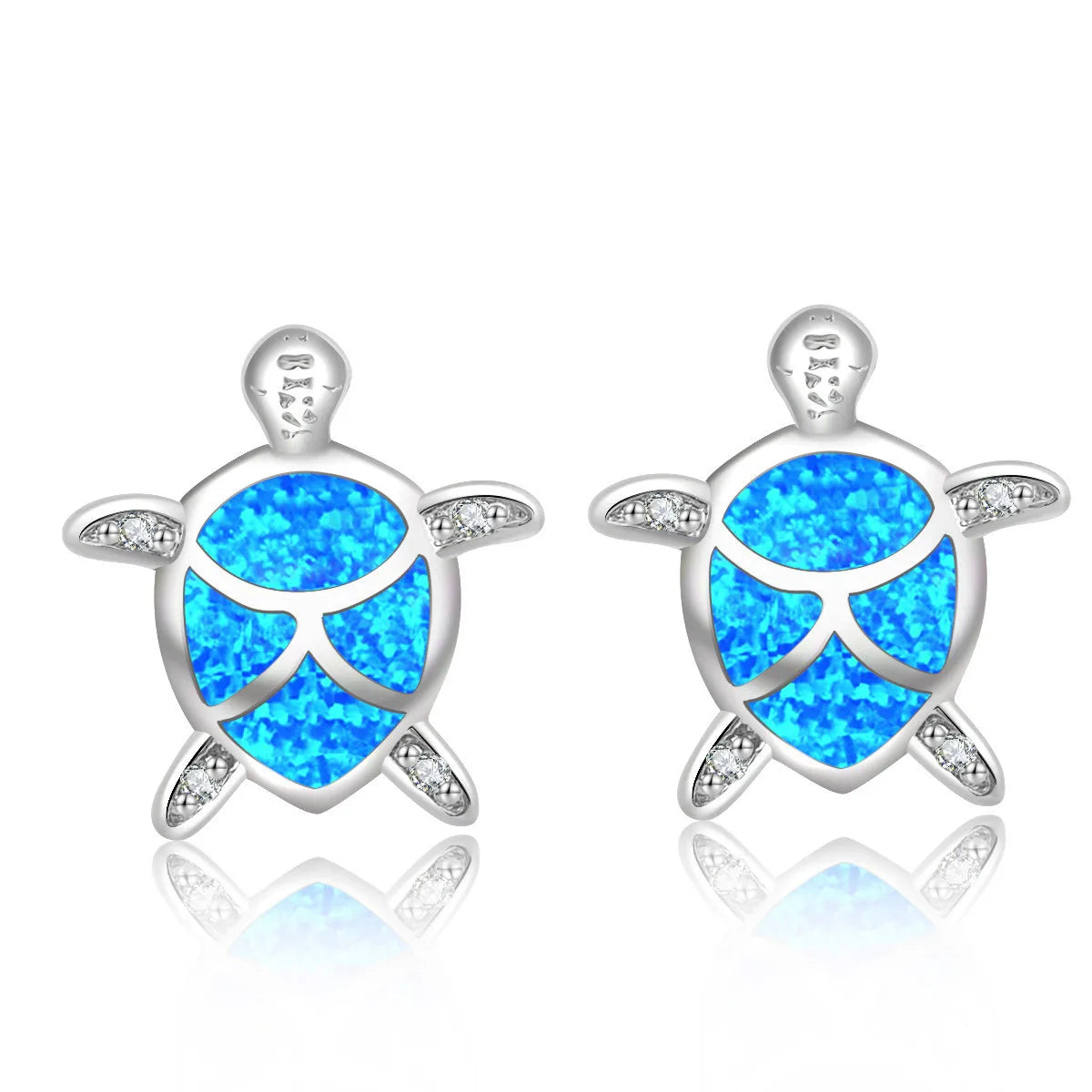 Adorable Baby Turtle Opal Drop Earrings Dainty Ocean Honu Jewelry for Beach Lovers Brass Christian